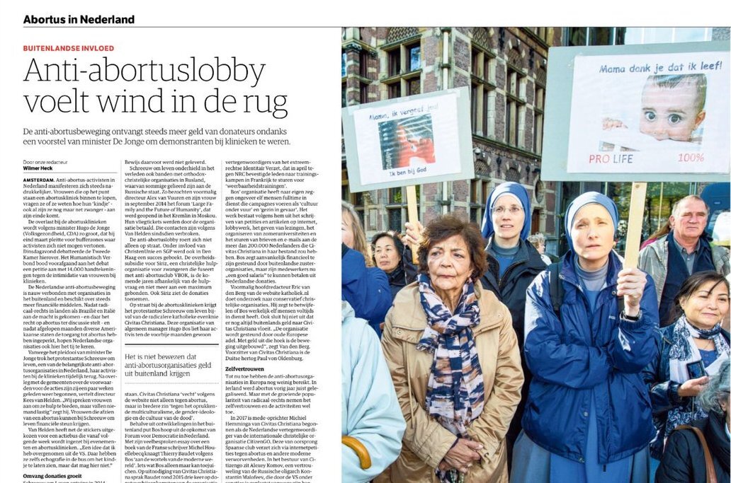 Abortuskrant NRC moet toegeven: pro-lifers aan winnende hand